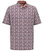 Color:Peach/Navy - Image 3 - Short Sleeve Abstract Golf Ball Print Polo Golf Shirt