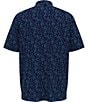 Color:Peacoat - Image 2 - Short Sleeve Allover Chevron Print Golf Polo Shirt
