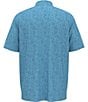 Color:Blue Grotto - Image 2 - Short Sleeve Allover Chevron Print Golf Polo Shirt