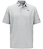 Color:Bright White - Image 1 - Short Sleeve Chevron-Printed Golf Polo Shirt