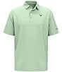 Color:Green Ash - Image 1 - Short Sleeve Chevron-Printed Golf Polo Shirt
