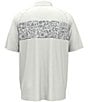 Color:Bright White - Image 2 - Short Sleeve Coastal Outline Print Golf Polo Shirt
