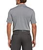 Color:Asphalt - Image 2 - Fine Line Stripe Print Short Sleeve OptiDri™ Polo Shirt