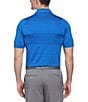 Color:Lapis Blue - Image 2 - Short Sleeve Ventilated Fine Line Striped Polo Shirt