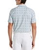 Color:Bright White - Image 2 - Short Sleeve Novelty Print Golf Polo Shirt