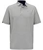 Color:Peacoat - Image 1 - Short Sleeve Printed Polo Golf Shirt