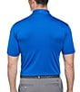 Color:Lapis Blue - Image 2 - Short Sleeve Solid Knit Polo Shirt