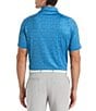 Color:Vallarta Blue - Image 2 - Short Sleeve Trademark Shape Shifter Abstract Chevron Print Golf Polo Shirt