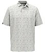 Color:Bright White - Image 3 - Short-Sleeve Vineyard Print Golf Polo Shirt