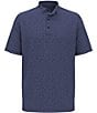 Color:Peacoat - Image 1 - Trademark Chevron Printed Knit Short Sleeve Polo Shirt
