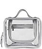 CalPak Medium Clear Cosmetics Case, Color:Silver - Image 1