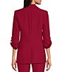 Calvin Klein Woven Crepe Notch Collar 3/4 Sleeve 2 Front Button Blazer - Image 2