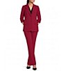Calvin Klein Woven Crepe Notch Collar 3/4 Sleeve 2 Front Button Blazer - Image 3