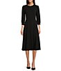 Calvin Klein 3/4 Sleeve Crew Neck Scuba Crepe Sheath Dress | Dillard's