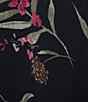 Color:Indigo Multi - Image 3 - 3/4 Sleeve V-Neck Floral Chiffon Shift Dress