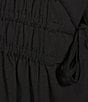 Color:Black - Image 3 - 3/4 Sleeve V-Neck Tiered Skirt Sheath Dress