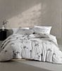 Color:Grey - Image 1 - Aquarelle Floral Printed Melange Gauze Comforter Mini Set
