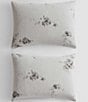 Color:Grey - Image 2 - Aquarelle Floral Printed Melange Gauze Comforter Mini Set
