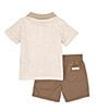 Color:Assorted - Image 3 - Baby Boys 12-24 Months Short-Sleeve Striped Jersey Polo Shirt & Solid Twill Shorts Set