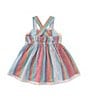Color:Assorted - Image 2 - Calvin Klein Baby Girls' 12-24 Months Sleeveless Striped Lace Overlay A-Line Dress