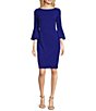 Calvin Klein 3/4 Bell Sleeve Boat Neck Sheath Dress | Dillard's