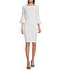 Calvin Klein 3/4 Bell Sleeve Boat Neck Sheath Dress | Dillard's