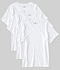 Color:White - Image 1 - Big & Tall Cotton Classic Short Sleeve V-Neck T-Shirts 3-Pack
