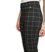Color:Black With Box - Image 4 - Bold Plaid Print Flat Front Mid Rise Twill Leggings