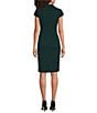 Calvin Klein Cap Sleeve Split V-Neck Scuba Crepe Sheath Dress - Image 2