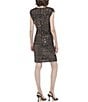 Color:Bronze/Black - Image 2 - Cap Sleeve V-Neck Sequin Front Slit Dress