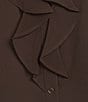 Calvin Klein Chiffon Flutter Sleeve Point Collar Ruffle Button Front Blouse - Image 4