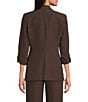 Calvin Klein Coordinating Crepe Notch Collar Roll Tab Sleeve Open Front Jacket - Image 2