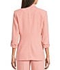 Calvin Klein Coordinating Crepe Notch Collar Roll Tab Sleeve Open Front Jacket - Image 6