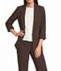 Calvin Klein Coordinating Crepe Notch Collar Roll Tab Sleeve Open Front Jacket - Image 1