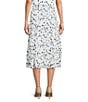 Calvin Klein Coordinating Dotted Pleated Midi Skirt, Color:White Multi - Image 2