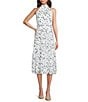 Calvin Klein Coordinating Dotted Pleated Midi Skirt, Color:White Multi - Image 3