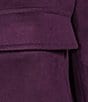 Calvin Klein Coordinating Faux Suede Cropped Jacket, Color:Aubergine - Image 5