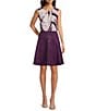 Calvin Klein Coordinating Faux Suede Fit And Flare Skirt, Color:Aubergine - Image 3