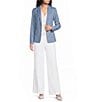Calvin Klein Coordinating Indigo Twill Peak Lapel 2 Button Jacket - Image 3