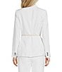 Calvin Klein Coordinating Linen Blend Stripe Notch Lapel Long Sleeve Belted Jacket - Image 2