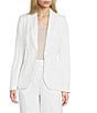 Calvin Klein Coordinating Linen Blend Stripe Notch Lapel Long Sleeve Belted Jacket - Image 1