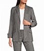 Calvin Klein Coordinating Novelty Textured Notch Collar Long Sleeve Open Front Jacket - Image 1