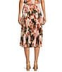 Calvin Klein Coordinating Printed Pleated Pull-On Midi Skirt, Color:Pink Pepper/Multi - Image 2