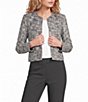 Calvin Klein Coordinating Tweed Crew Neck Long Sleeve Open Front Jacket - Image 1