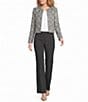 Calvin Klein Coordinating Tweed Crew Neck Long Sleeve Open Front Jacket - Image 3