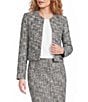 Calvin Klein Coordinating Tweed Crew Neck Long Sleeve Open Front Jacket - Image 1