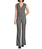 Calvin Klein Coordinating V-Neck Button Front Vest, Color:Black Multi - Image 3