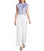 Calvin Klein Cotton Blend Wide Leg Full Length Pants - Image 3
