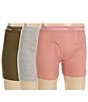 Color:Dark Olive/Ash Rose/Grey Heather - Image 1 - Cotton Classic Solid Boxer Briefs 3-Pack