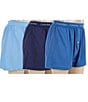 Color:Blue Bay/Minnow/Medieval Blue - Image 1 - Cotton Classic Solid Knit Boxers 3-Pack